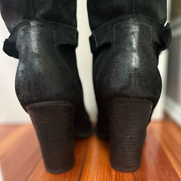 Belle by Sigerson Morrison Hayley Distressed Suede Knee-High Boots Size 8 - Picture 7 of 9